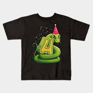 4th birthday snake lover Kids T-Shirt